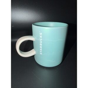 Starbucks 2019 BLUE GREEN TEAL MINT CLOUD MARBLE SHIMMER 12 OZ MUG